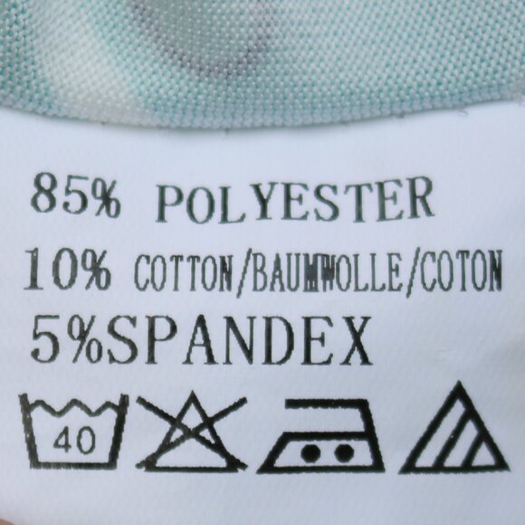 Mlitary Hippie Pink Aqua Multicolor Pattern Elastic Neck 3/4 Sleeve Knit Dress - Picture 5 of 5